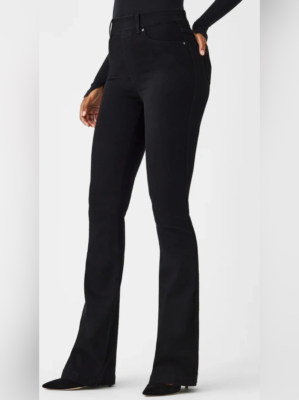 SPANX Shape EveryWear Flare Jeans Black Women’s XS Western Classic Boho - Picture 2 of 9